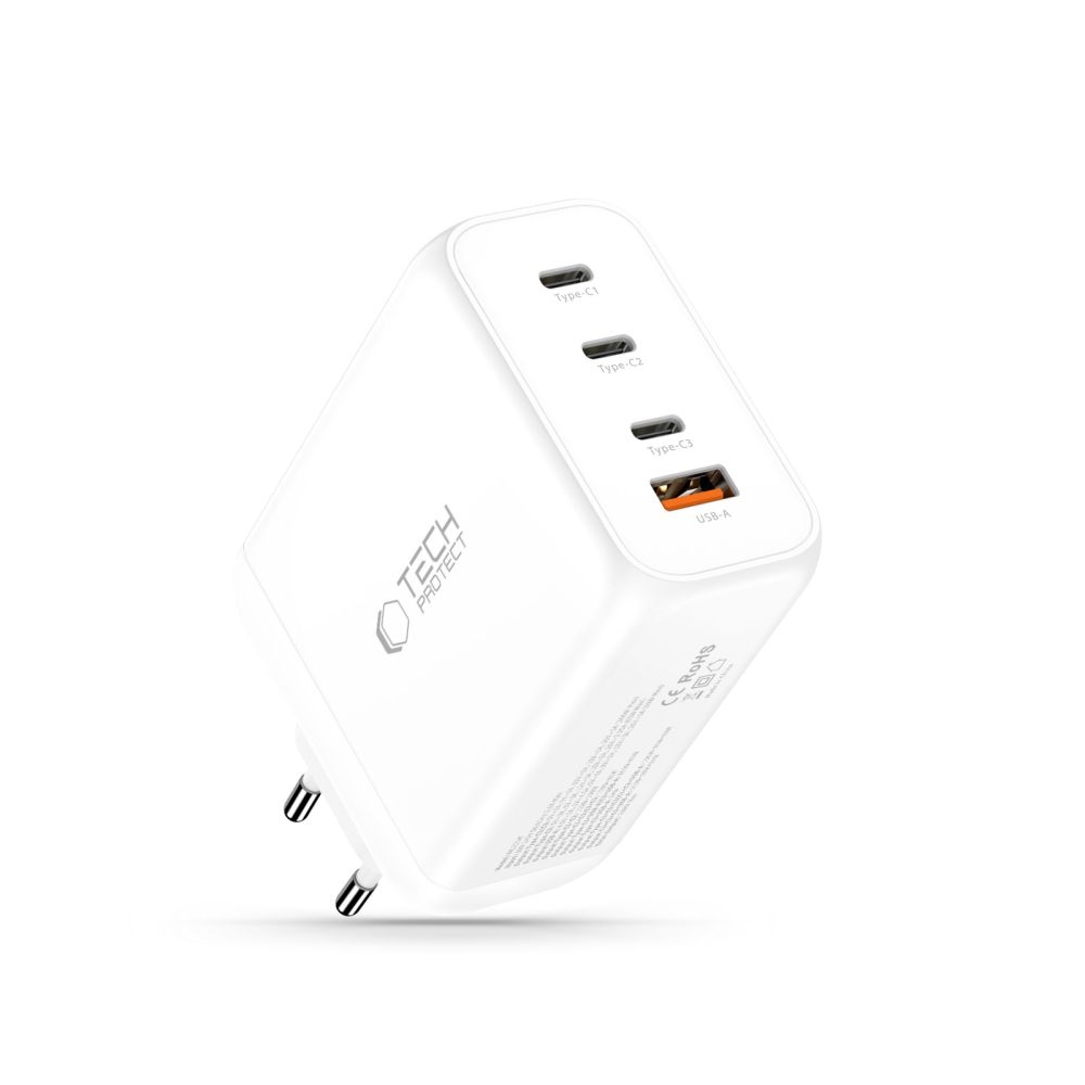 Tech-Protect NC200W-GAN 4-portová nabíječka PD200W/QC3.0 - bílá