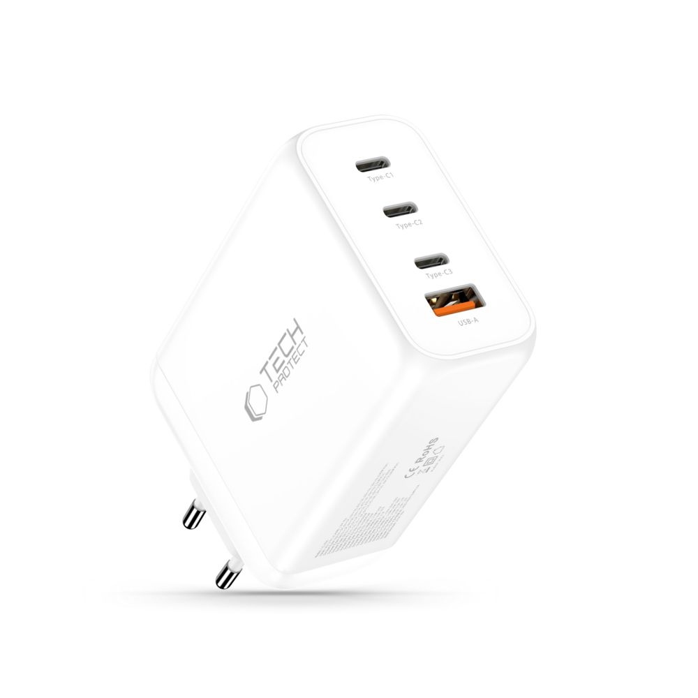 Tech-Protect NC240W-GAN 4-portová nabíječka PD240W/QC3.0 - bílá