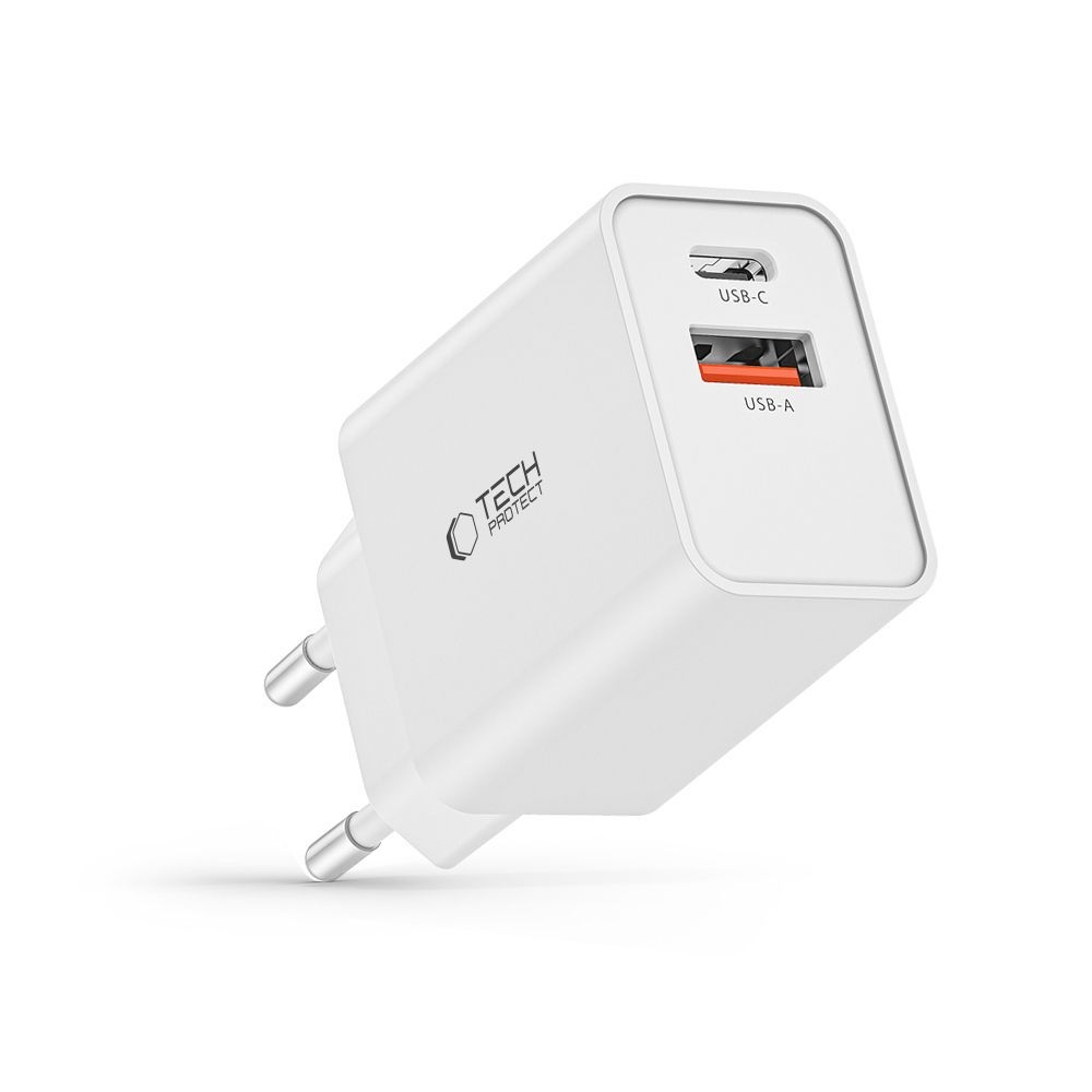 Tech-Protect NC30W 2-portová nabíječka PD30W/QC3.0 - bílá