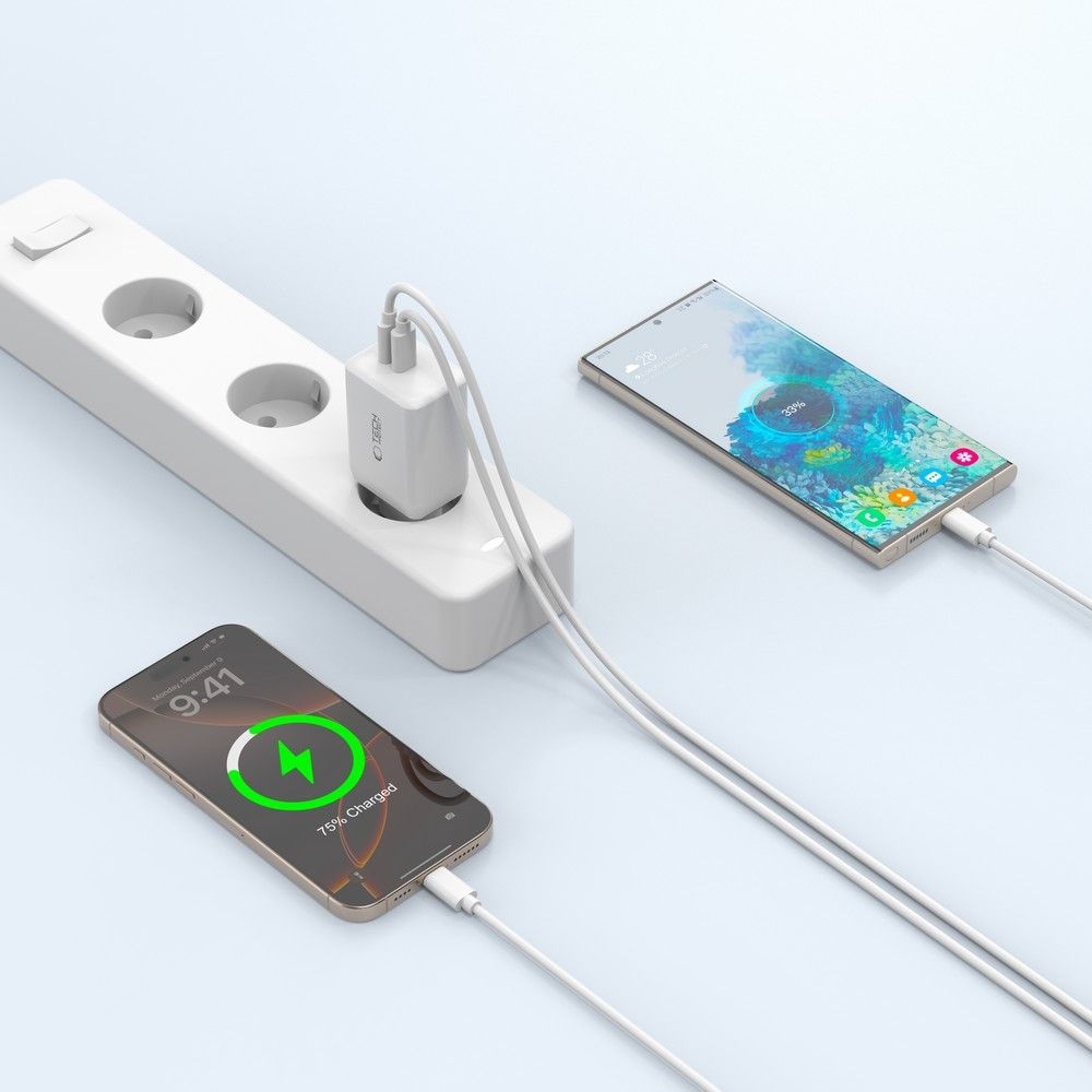 Tech-Protect NC45W-GAN 2-portová nabíječka PD45W - bílá