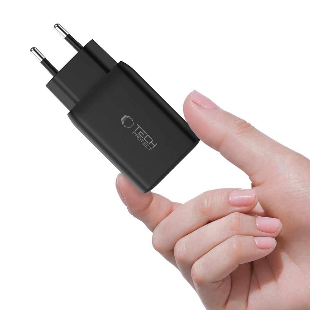 Tech-Protect NC45W-GAN 2-portová nabíječka PD45W - černá