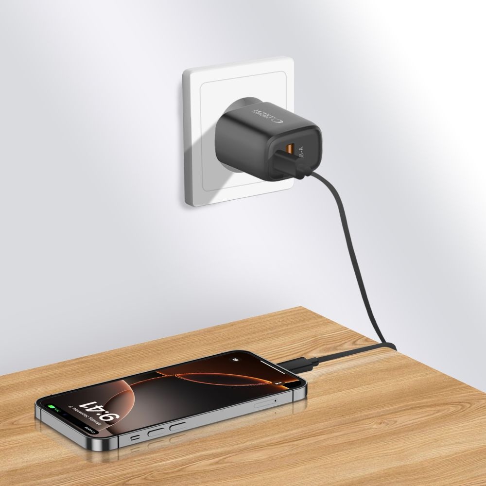 Tech-Protect NCA20 2-portová nabíječka PD 20W/QC3.0 - černá