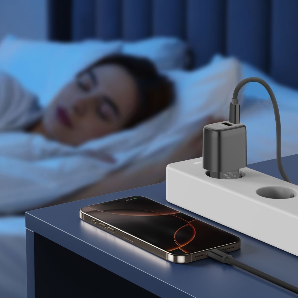 Tech-Protect NCA30 2-portová nabíječka PD 30W QC3.0 - černá