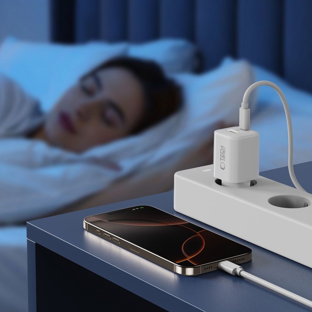 Tech-Protect NCM33W 2-portová síťová nabíječka PD33W/QC3.0 - bílá