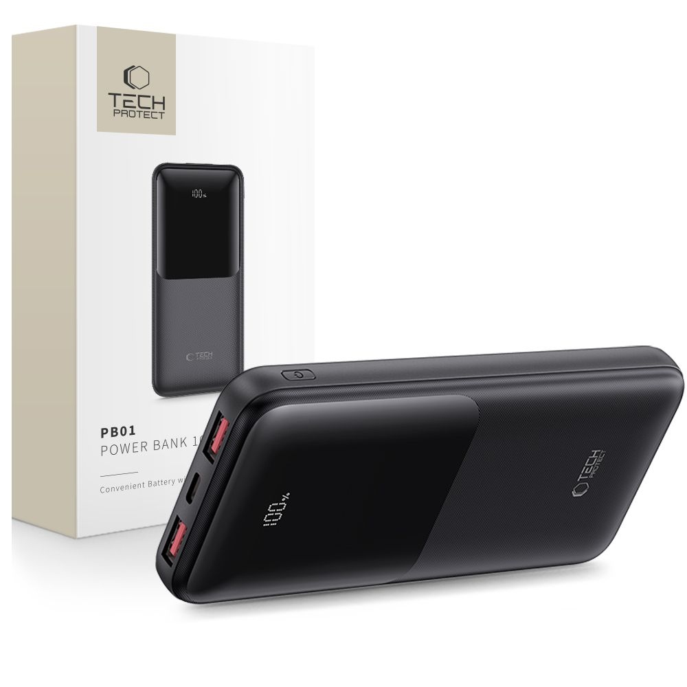 Tech-Protect PB01 powerbanka 10000mAh 22,5W - černá