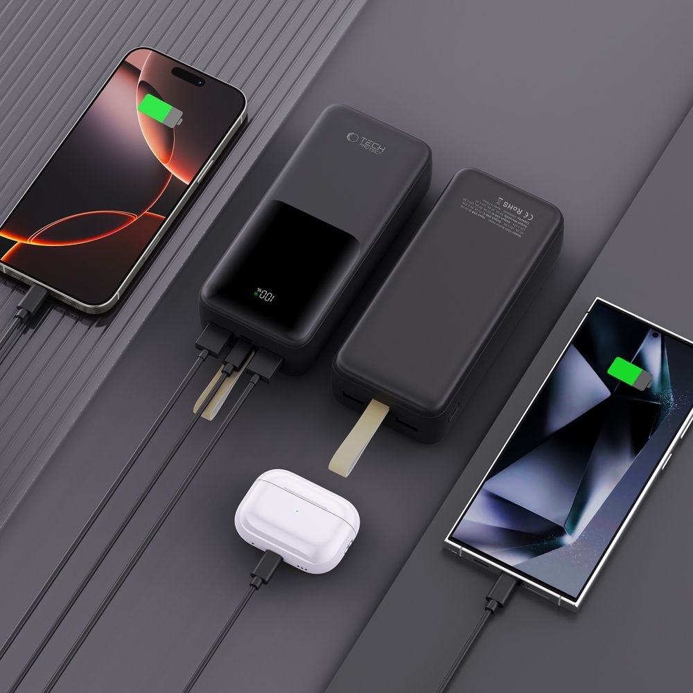 Tech-Protect PB03 powerbanka 30000mAh 22,5W - černá