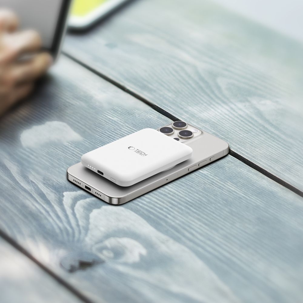 Tech-Protect PB10 LifeMag MagSafe powerbanka 5000 mAh 15W - bílá