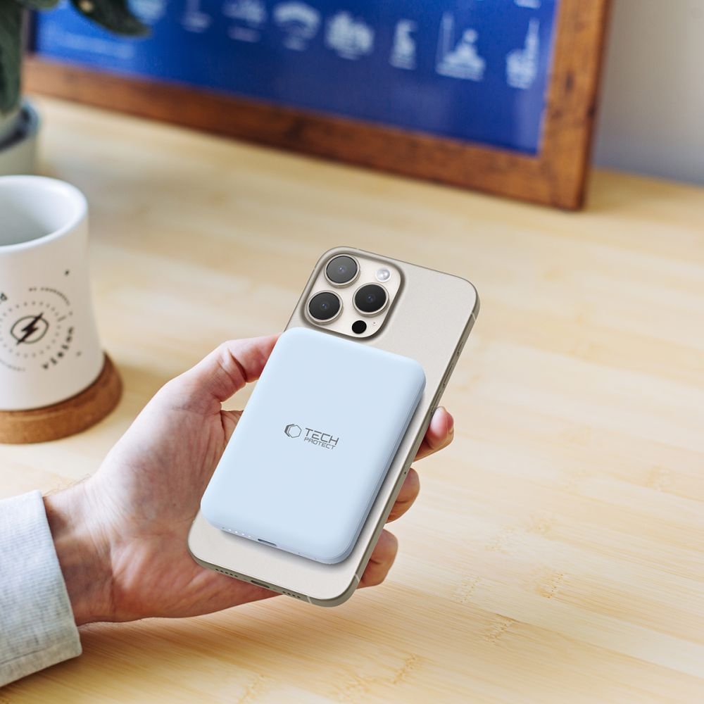 Tech-Protect PB10 LifeMag MagSafe powerbanka 5000 mAh 15W - modrá