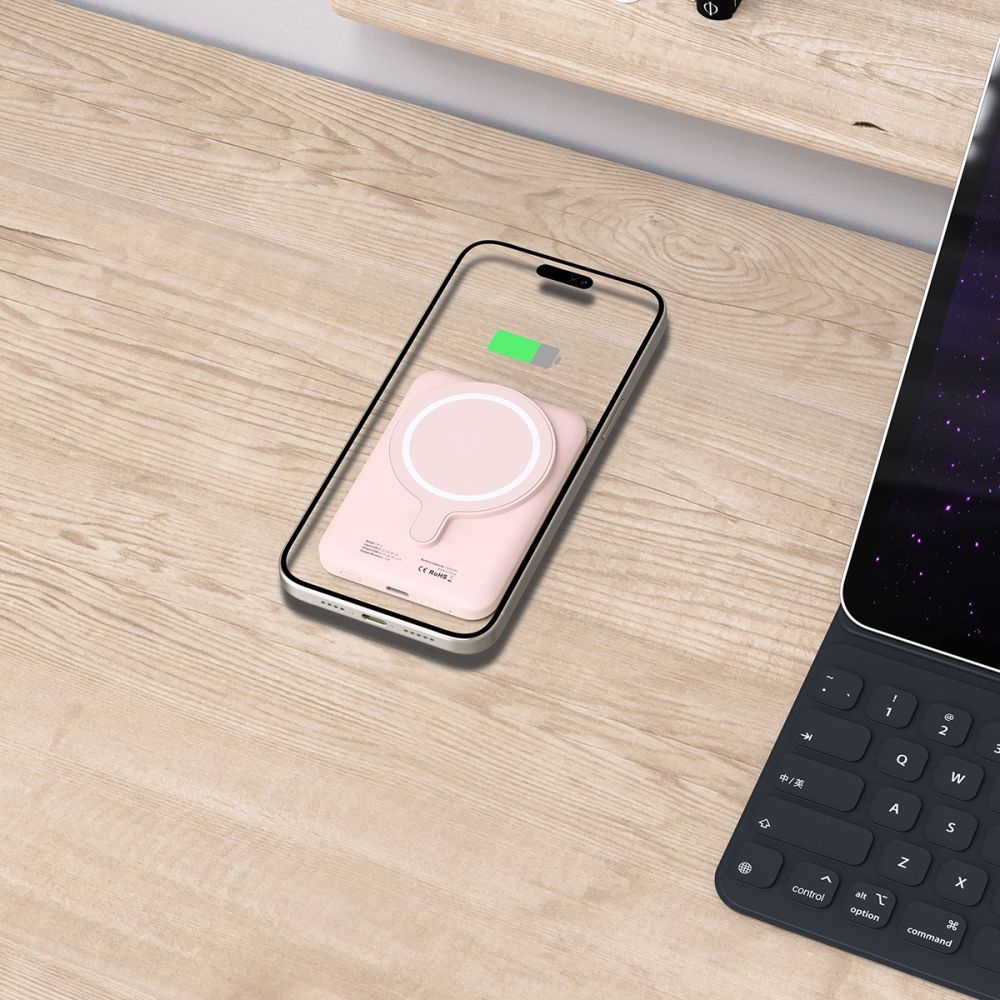 Tech-Protect PB10 LifeMag MagSafe powerbanka 5000 mAh 15W - růžová