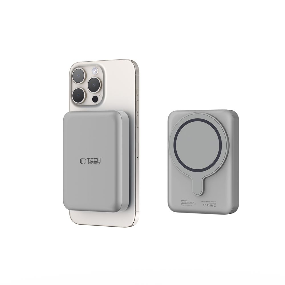 Tech-Protect PB11 LifeMag MagSafe powerbanka 10000 mAh 15W - titanium