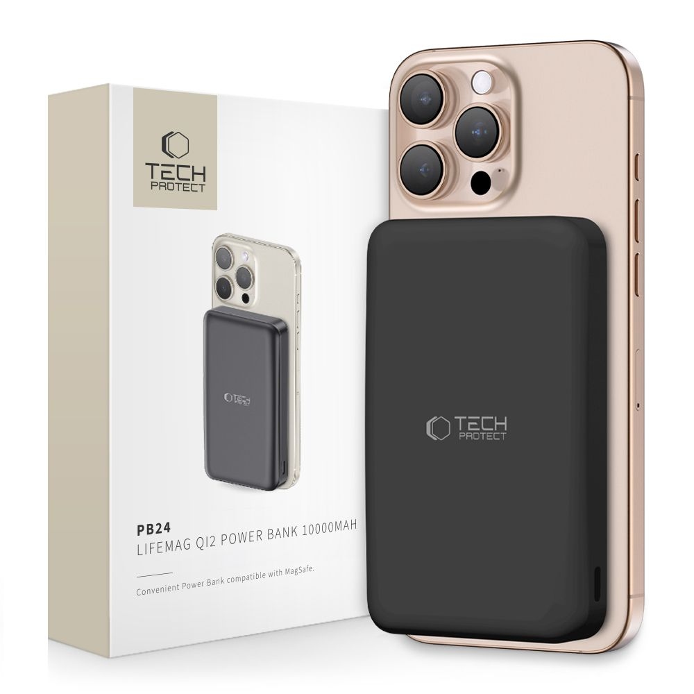 Tech-Protect PB24 LifeMag Qi2 MagSafe Powerbanka 10000mAh 15W - černá