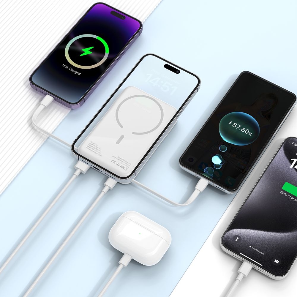 Tech-Protect PB31 LifeMag MagSafe powerbanka 10000 mAh 15W - bílá