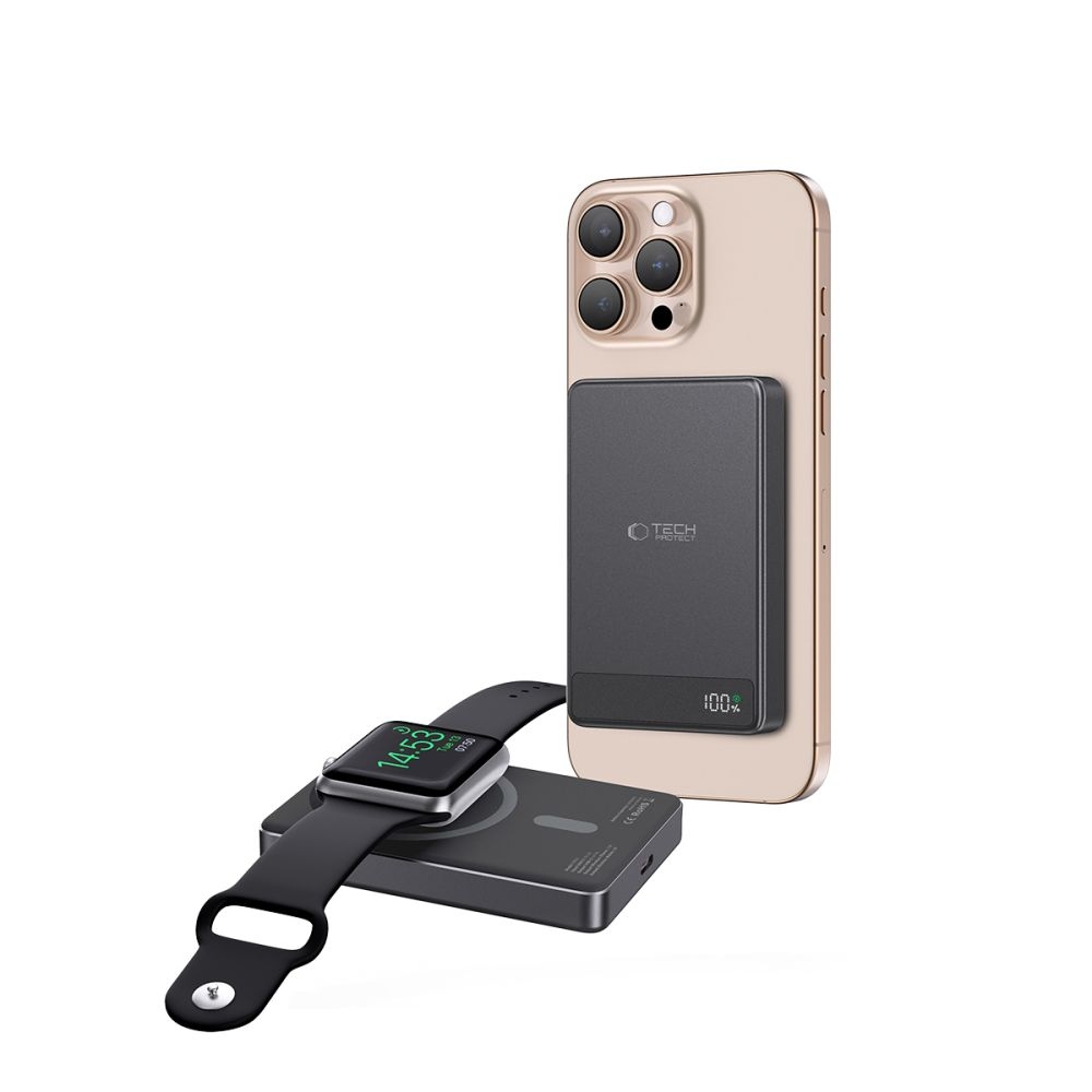 Tech-Protect PB33 LifeMag MagSafe powerbanka 5000 mAh 15W - černá