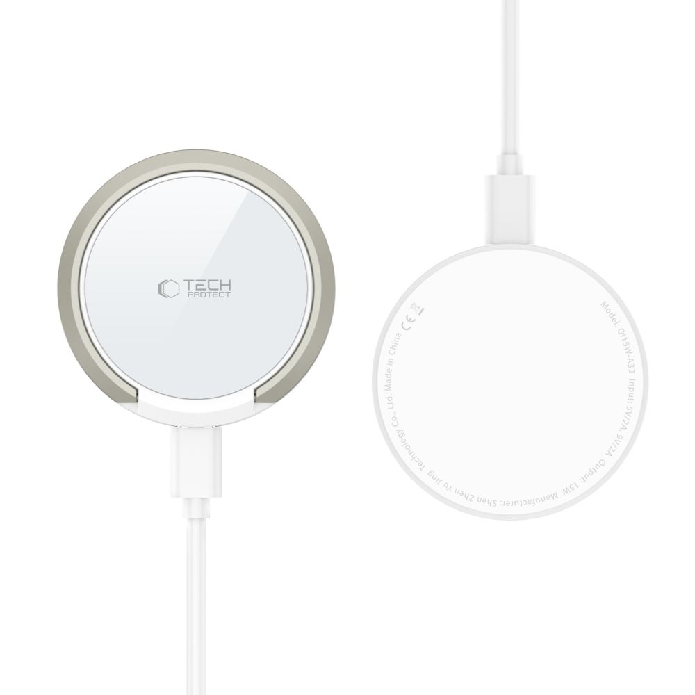 Tech-Protect QI15W-A33 bezdrátová MagSafe nabíječka se stojánkem - bílá