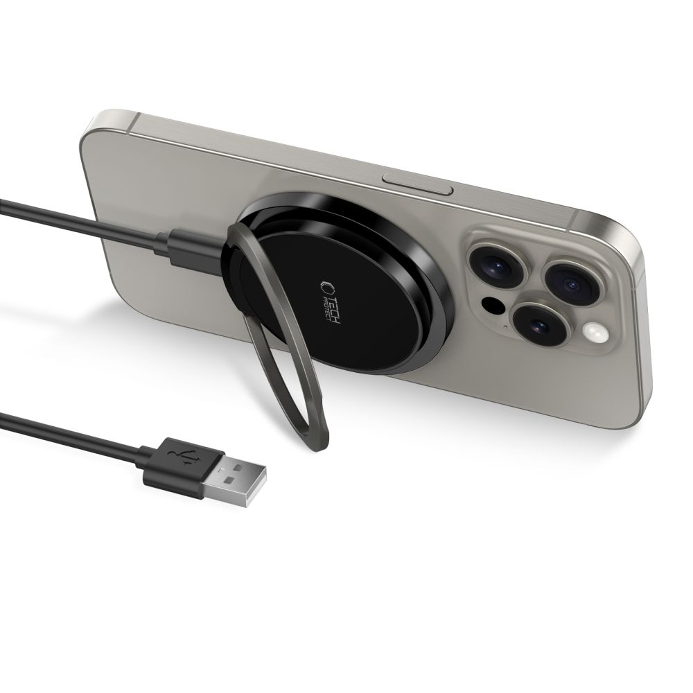 Tech-Protect QI15W-A33 bezdrátová MagSafe nabíječka se stojánkem - černá