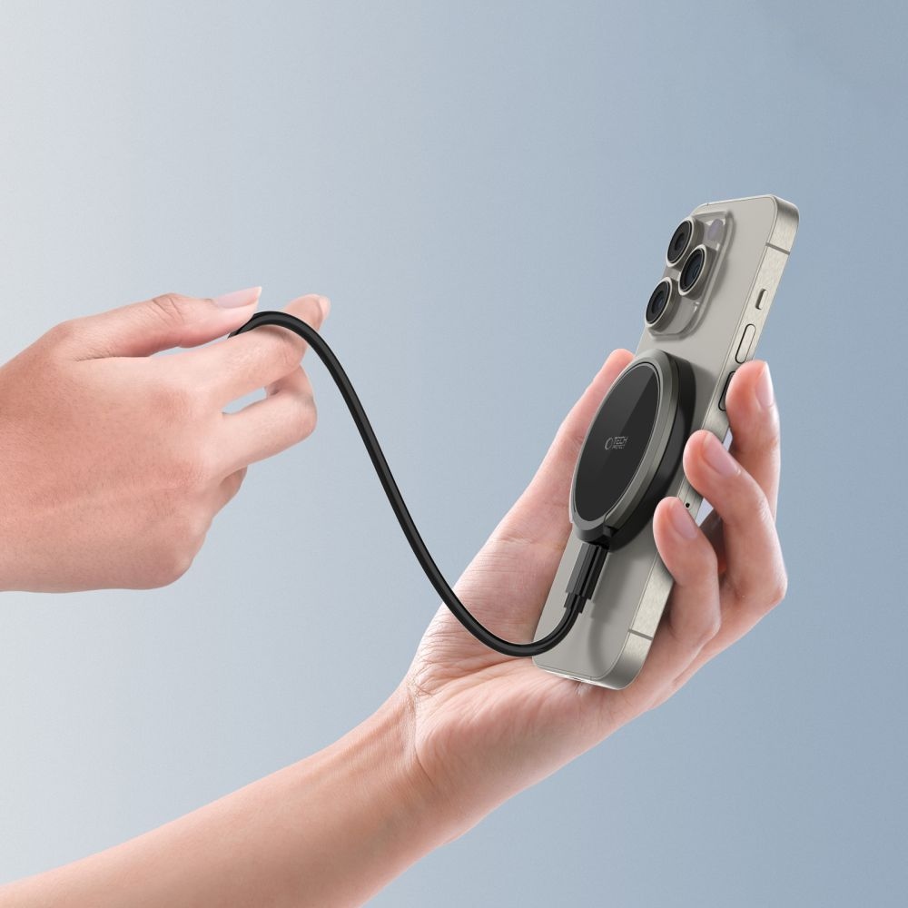 Tech-Protect QI15W-A33 bezdrátová MagSafe nabíječka se stojánkem - černá