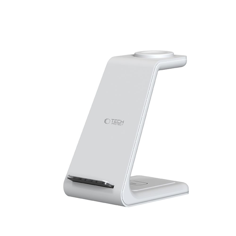 Tech-Protect QI15W-A36 nabíjecí stojánek 3v1 pro Apple iPhone, Watch a AirPods - bílý
