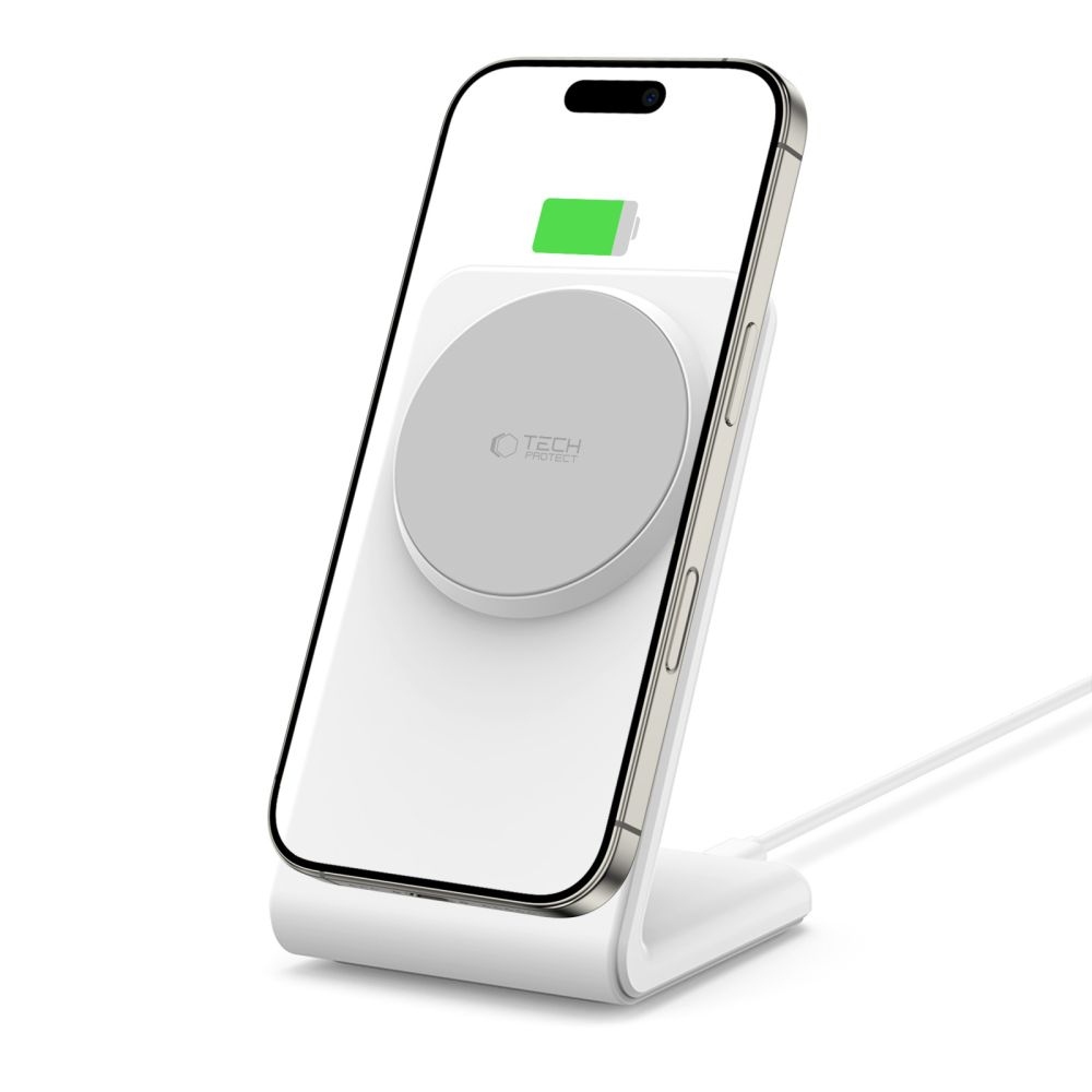Tech-Protect QI15W-A38 magnetický MagSafe nabíjecí stojánek - bílý