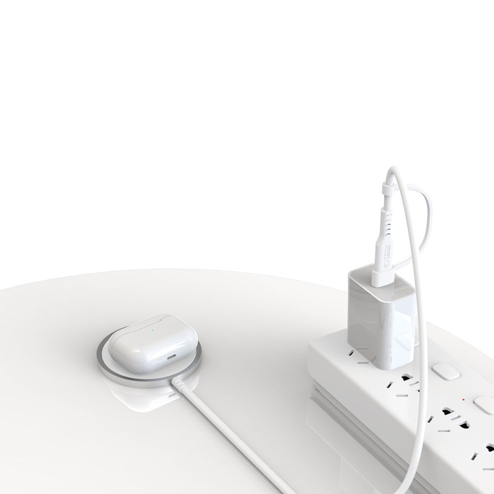 Tech-Protect QI15W-A44 bezdrátová MagSafe nabíječka s USB-C a USB-A - bílá