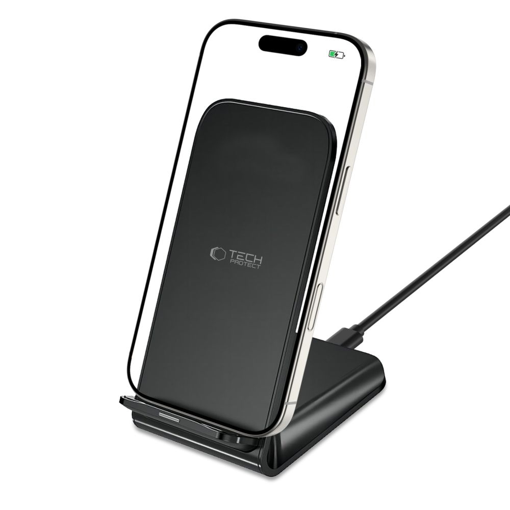 Tech-Protect S2 15W bezdrátový nabíjecí stojánek - černý