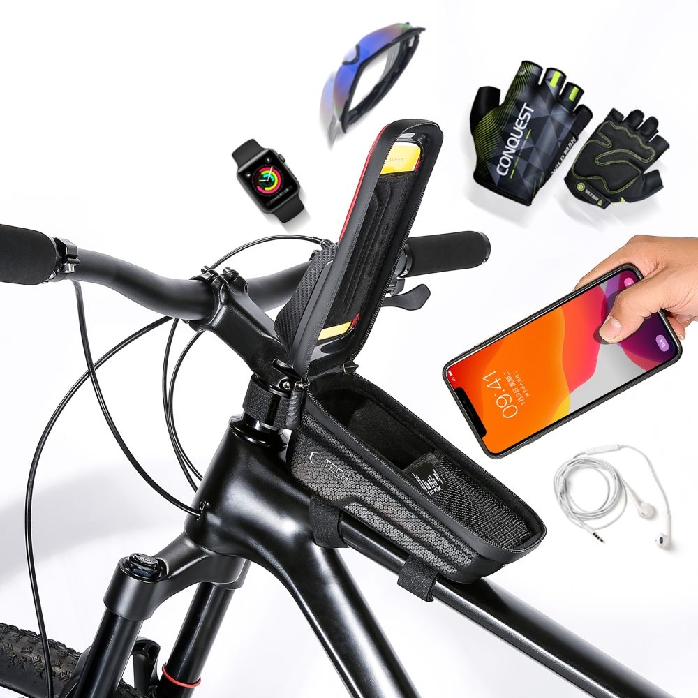 Tech-Protect SAKWA V2 M brašna s držákem mobilu na kolo - černá