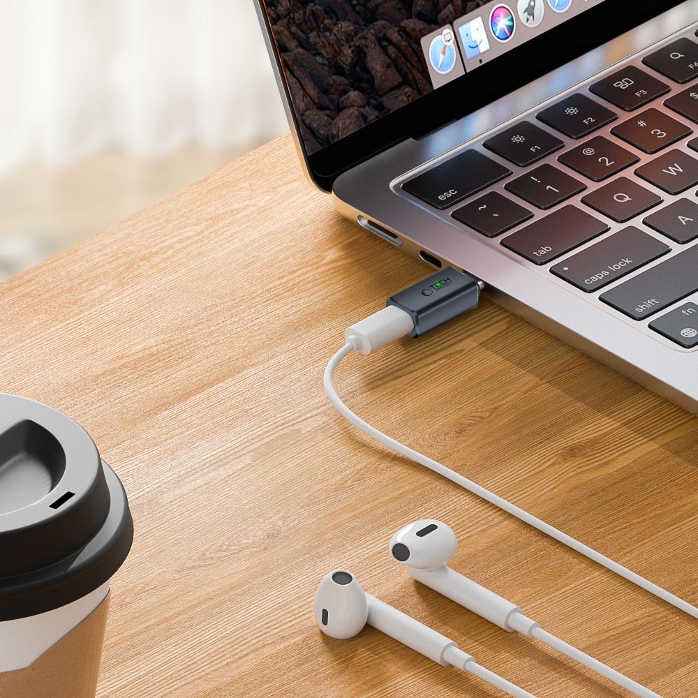 Tech-Protect UltraBoost Audio redukce USB-C/Lightning - šedá