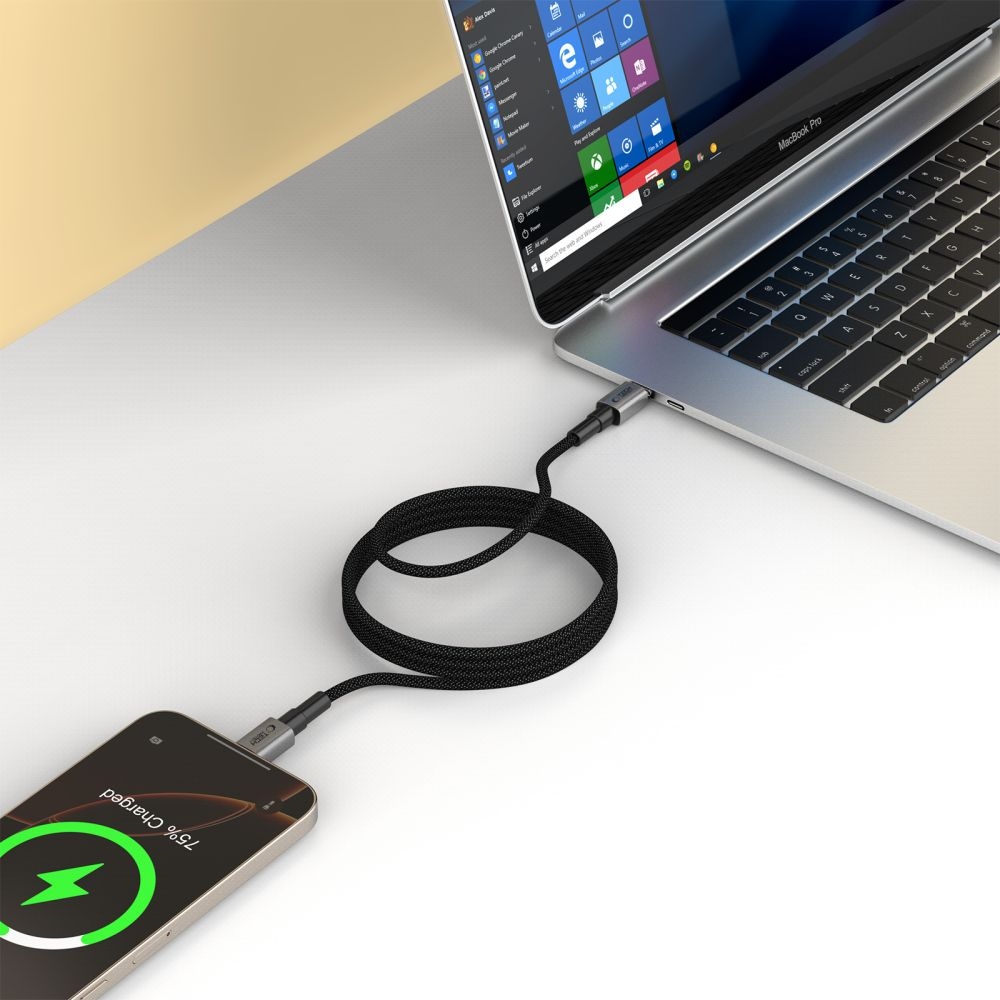 Tech-Protect UltraBoost DNA MagTwist  USB-C/USB-C kabel 100W 1m – šedý