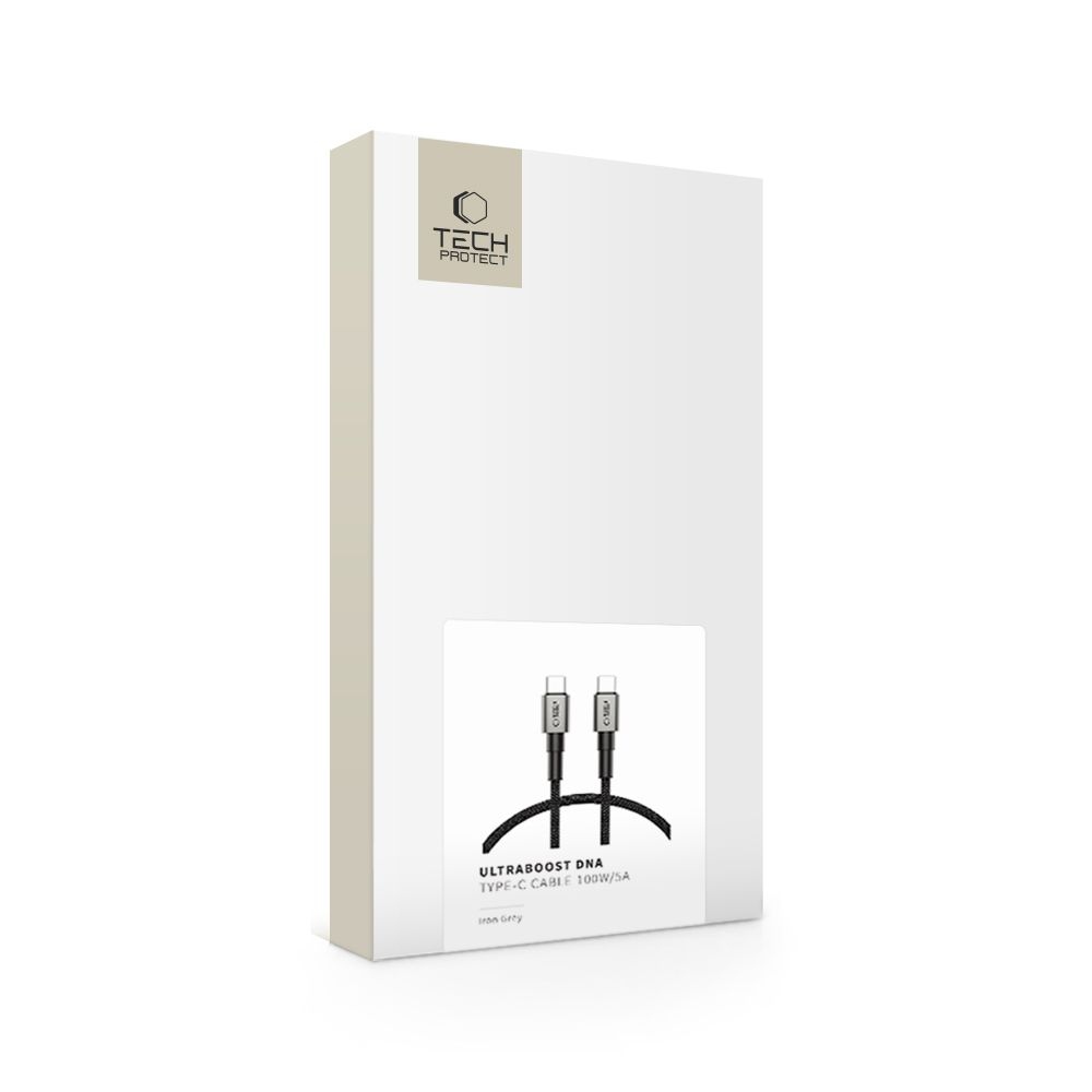 Tech-Protect UltraBoost kabel DNA USB-C/USB-C PD100W/5A 0,5m - šedý