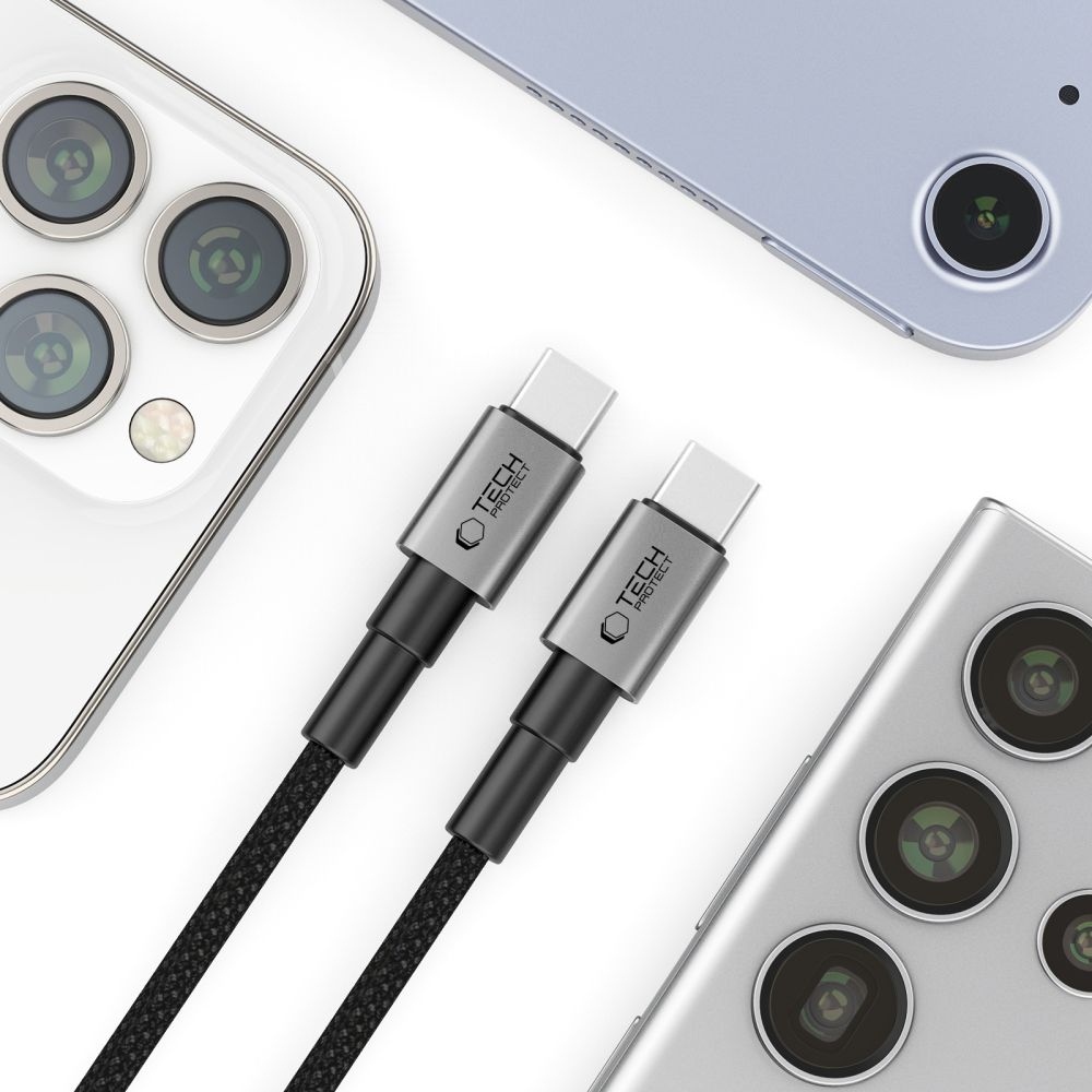 Tech-Protect UltraBoost kabel DNA USB-C/USB-C PD60W/3A 0,5m - šedý