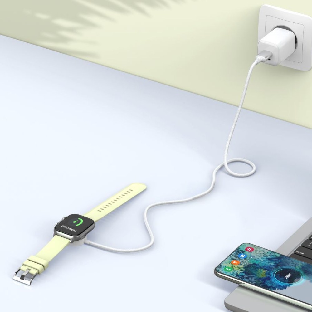 Tech-Protect Ultraboost MC02 USB-C magnetický nabíjecí kabel pro Apple Watch 1m - bílý