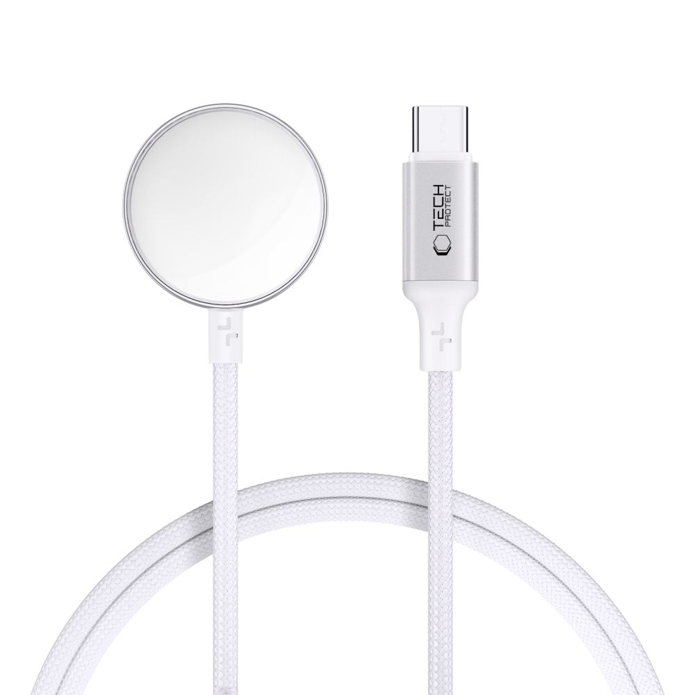 Tech-Protect Ultraboost MC02 USB-C magnetický nabíjecí kabel pro Apple Watch 1m - bílý