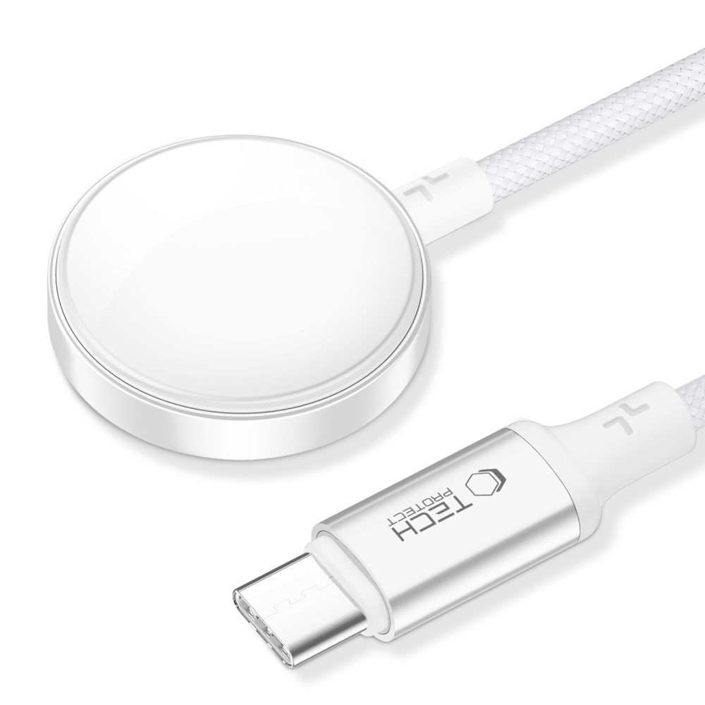 Tech-Protect Ultraboost MC02 USB-C magnetický nabíjecí kabel pro Apple Watch 1m - bílý