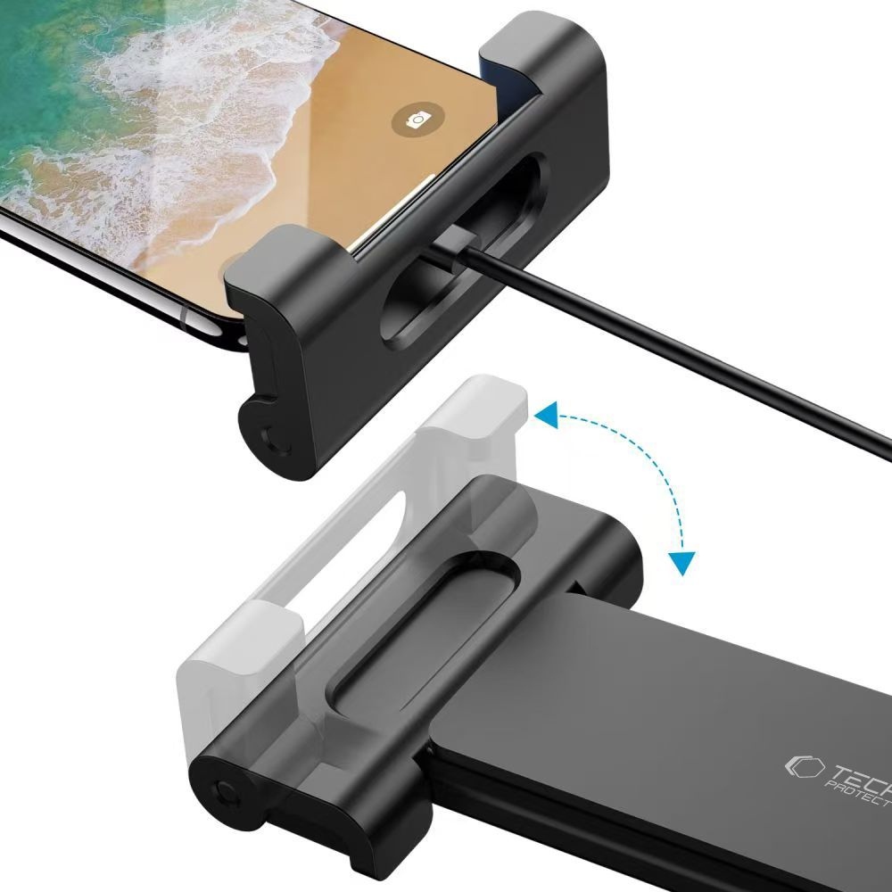 Tech-Protect V1 nastavitelný držák do auta na opěrku hlavy na tablet i mobil - černý