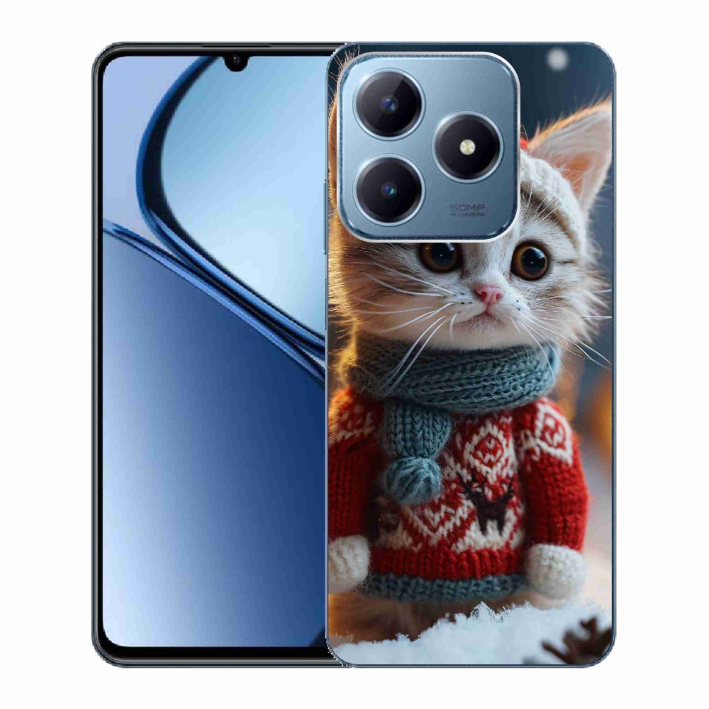 Gelový kryt mmCase na Realme C63 - kotě ve svetru