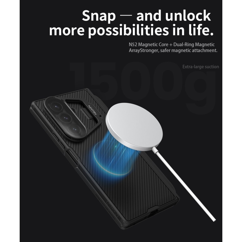 Nillkin CamShield Prop Magnetic Pen Slot (Transparent Lens) Zadní Kryt pro Samsung Galaxy Z Fold 7 Black