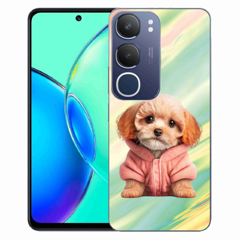 Gelový kryt mmCase na Vivo Y19s - štěně ve svetru