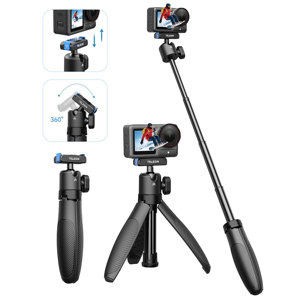 TELESIN teleskopická selfie tyč se stativem pro DJI Osmo 360, Action 5 Pro, 4 a 3