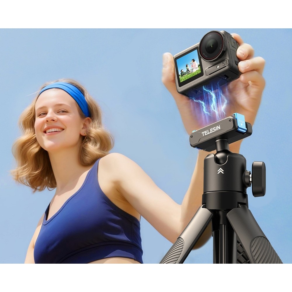 TELESIN teleskopická selfie tyč se stativem pro DJI Osmo 360, Action 5 Pro, 4 a 3
