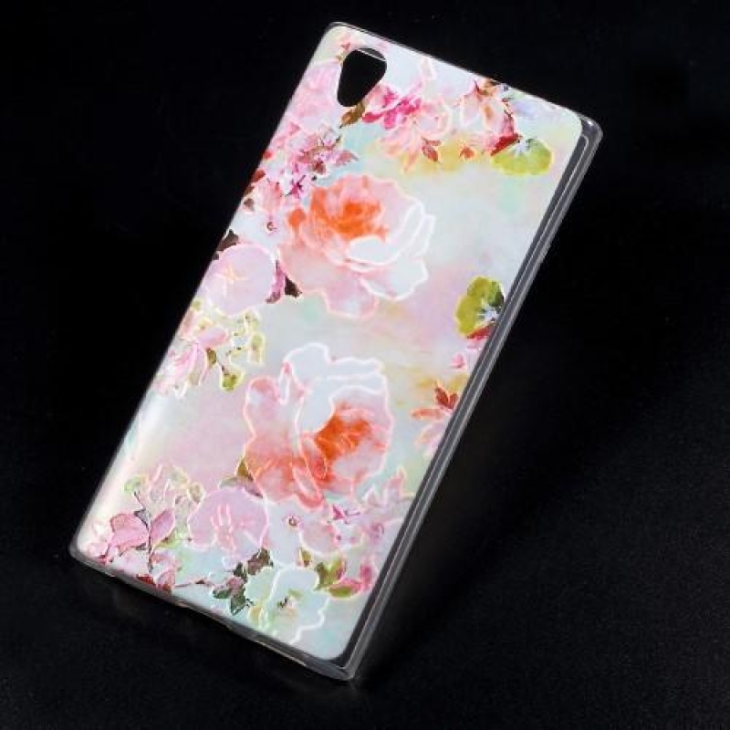 Texture gelový obal na mobil Sony Xperia L1 - koláž květin