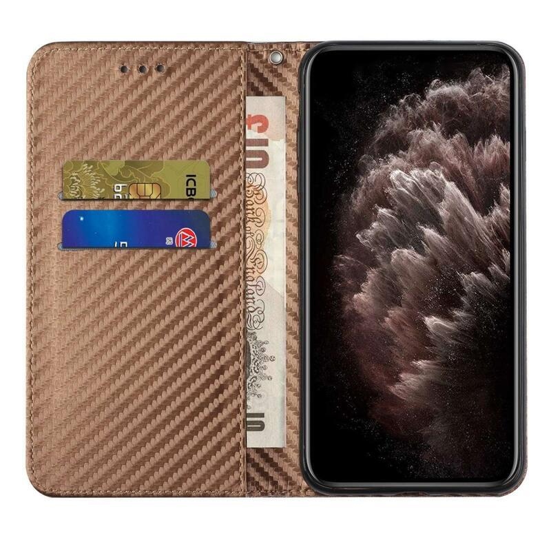 Texture knížkové pouzdro na Samsung Galaxy A14 4G/5G - hnědé