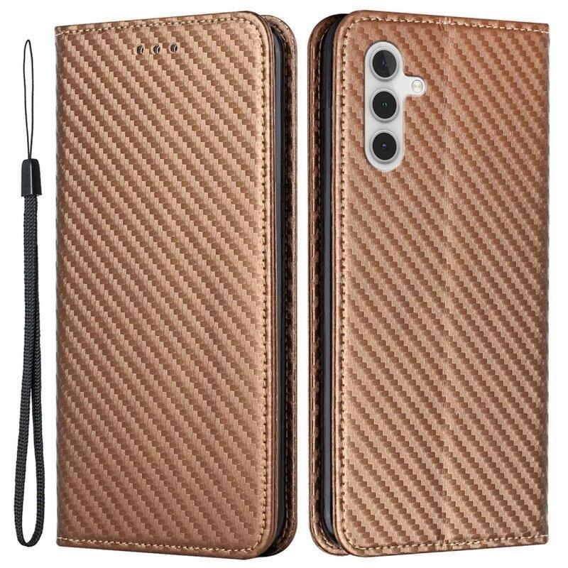 Texture knížkové pouzdro na Samsung Galaxy A14 4G/5G - hnědé