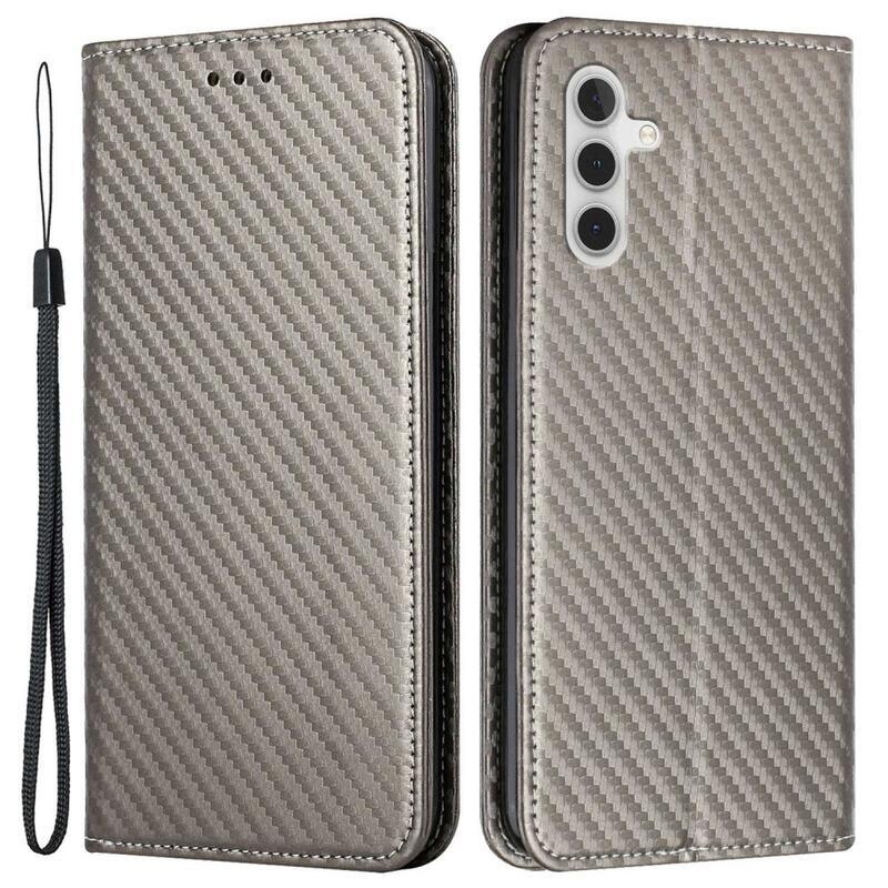 Texture knížkové pouzdro na Samsung Galaxy A14 4G/5G - šedé