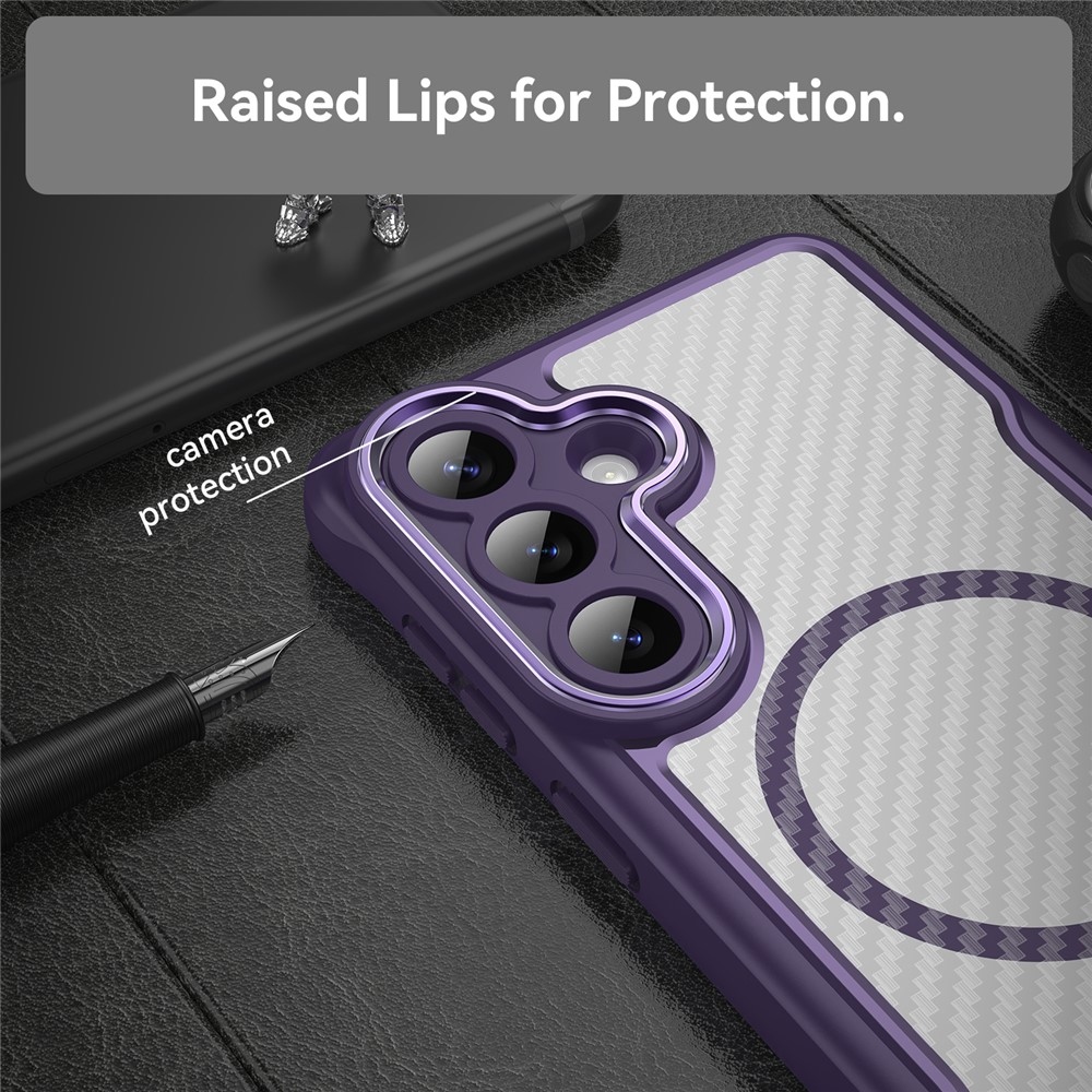 Texture odolný kryt s podporou MagSafe na Samsung Galaxy S26+ - fialový