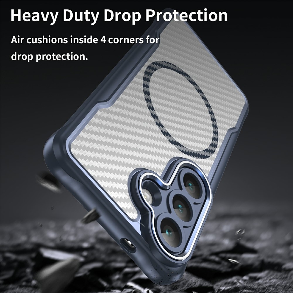 Texture odolný kryt s podporou MagSafe na Samsung Galaxy S26/S26 Pro - modrý