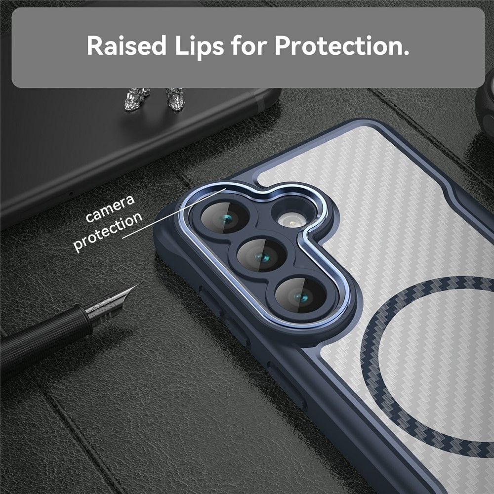 Texture odolný kryt s podporou MagSafe na Samsung Galaxy S26/S26 Pro - modrý