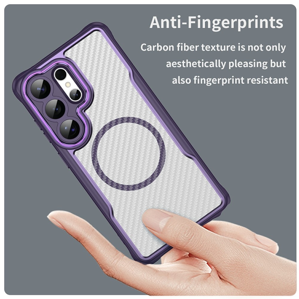 Texture odolný kryt s podporou MagSafe na Samsung Galaxy S26 Ultra - fialový