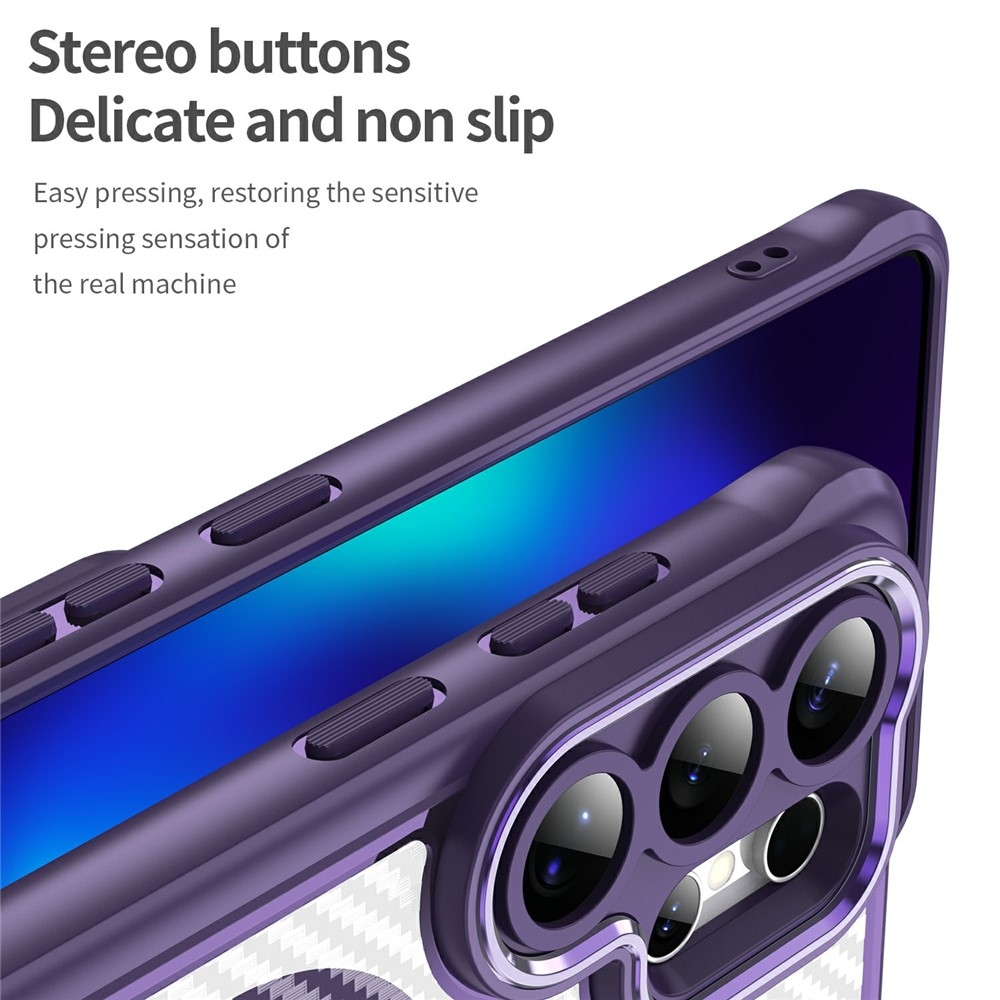 Texture odolný kryt s podporou MagSafe na Samsung Galaxy S26 Ultra - fialový