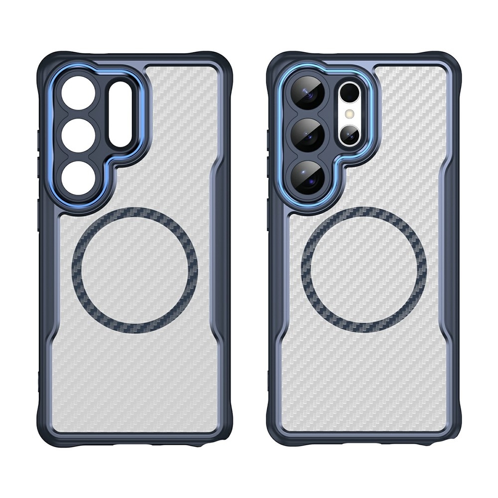 Texture odolný kryt s podporou MagSafe na Samsung Galaxy S26 Ultra - modrý