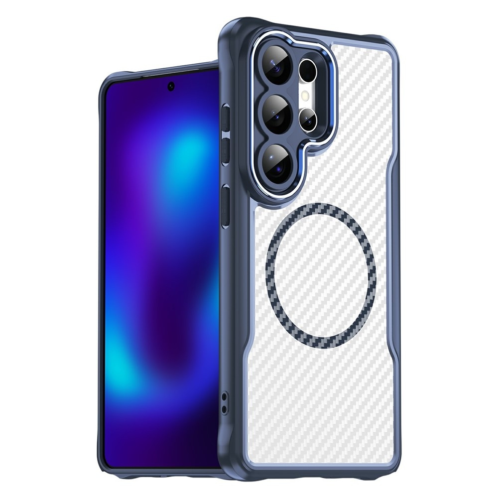 Texture odolný kryt s podporou MagSafe na Samsung Galaxy S26 Ultra - modrý