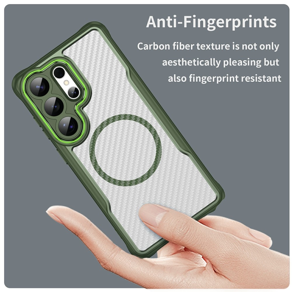 Texture odolný kryt s podporou MagSafe na Samsung Galaxy S26 Ultra - zelený